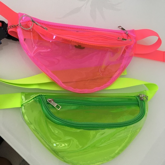 clear neon fanny pack